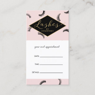 Viele Lashes Lash Salon Pink/Schwarz Terminkarte