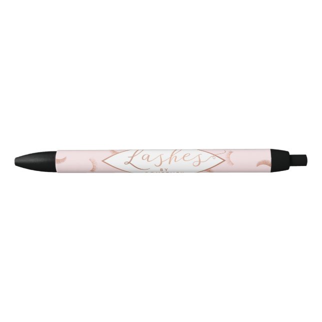 Viele Lashes Muster Pink/Rose Gold Personalisiert Kugelschreiber (Vorderseite)