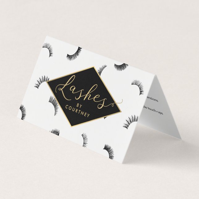 Viele Lashes Salon White/Black Aftercare Visitenkarten (Vorderseite)