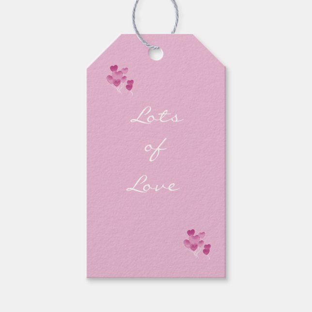 Viele Liebe-Geschenketiketten pink Geschenkanhänger (Vorderseite)