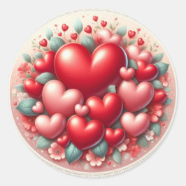 Viele Lieben - Hearts Round Sticker