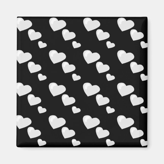 Viele Lieben (Herzmuster) (weiß) Magnet (Vorne)