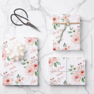 Viele Lieben in Rose Geschenkpapier Set