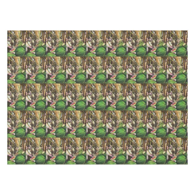 Viele Männer, viele Melonen, Budapest Tischdecke (Vorderseite (Horizontal))