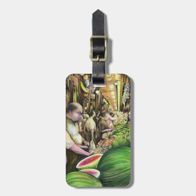 Viele Männer, viele Melonen Gepäckanhänger (Vorderseite vertikal)