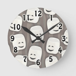 Viele Marshmallows Muster Runde Wanduhr