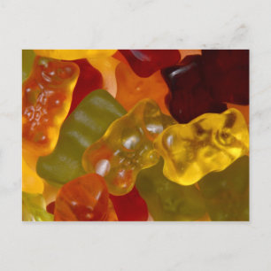 Viele mehrfarbige Gummibärchen Postkarte