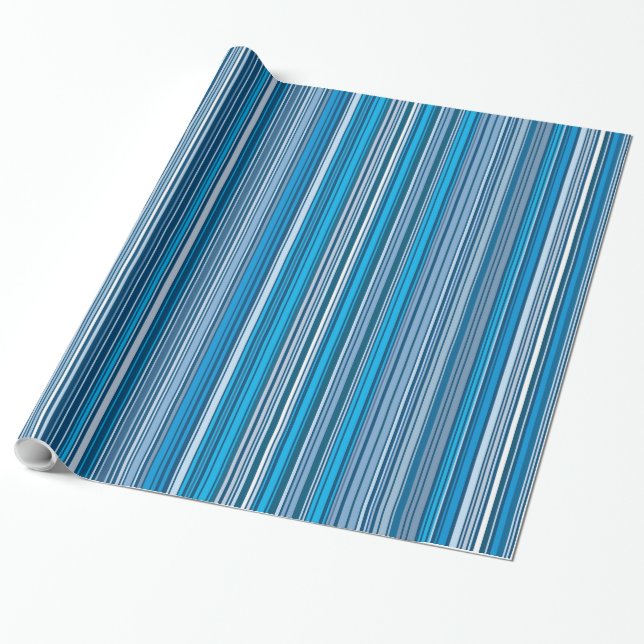 Viele mehrfarbige Streifen in blau... Geschenkpapier (Ungerollt)