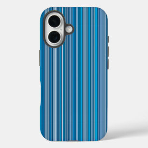 Viele mehrfarbige Streifen in blau iPhone 16 Hülle