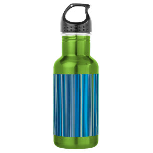 Viele mehrfarbige Streifen in blau Trinkflasche