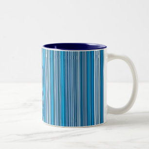 Viele mehrfarbige Streifen in Blau Zweifarbige Tasse