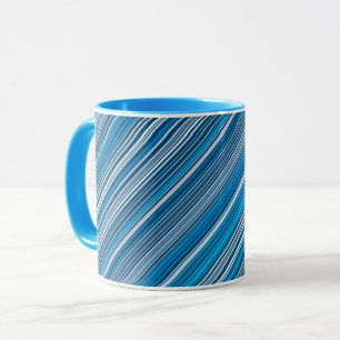 Viele mehrfarbige Streifen in dem blauen eingefror Tasse