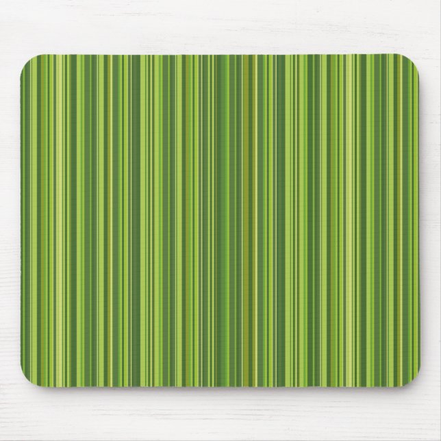 Viele mehrfarbige Streifen in Grün Mousepad (Vorne)
