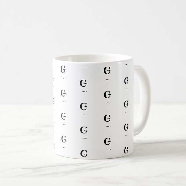 Viele Monogramme mit benutzerdefiniertem, fett ges Kaffeetasse (VorderseiteRechts)