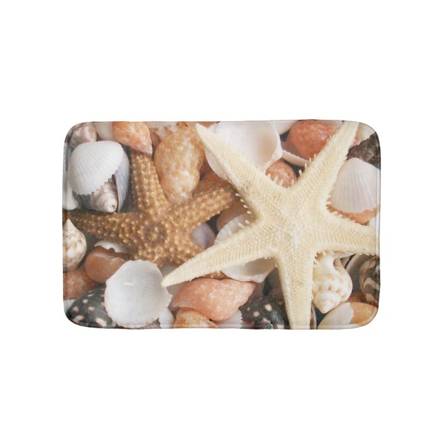Viele Muscheln, Seeteufel Badematte (Vorderseite)