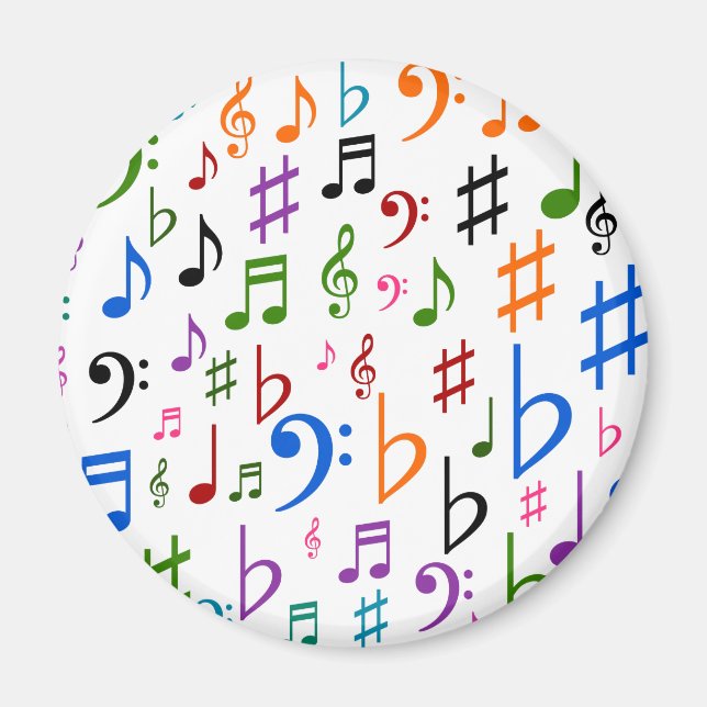 Viele Musikalische Noten und Symbole Magnet (Vorne)