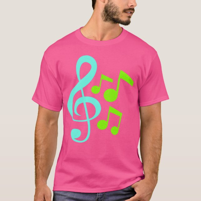 Viele Musiknoten Clef Musical Sound Liebe Familie T-Shirt (Vorderseite)