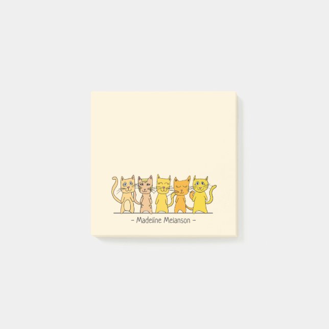 Viele Niedliche Katzen Personalisiert Post-it Klebezettel (Vorderseite)