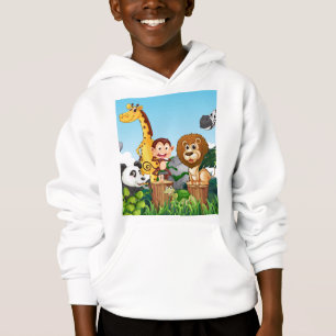 Viele Niedliche Tiere im Wald Hoodie