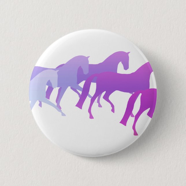 Viele Pferde (Purpur) Button (Vorderseite)