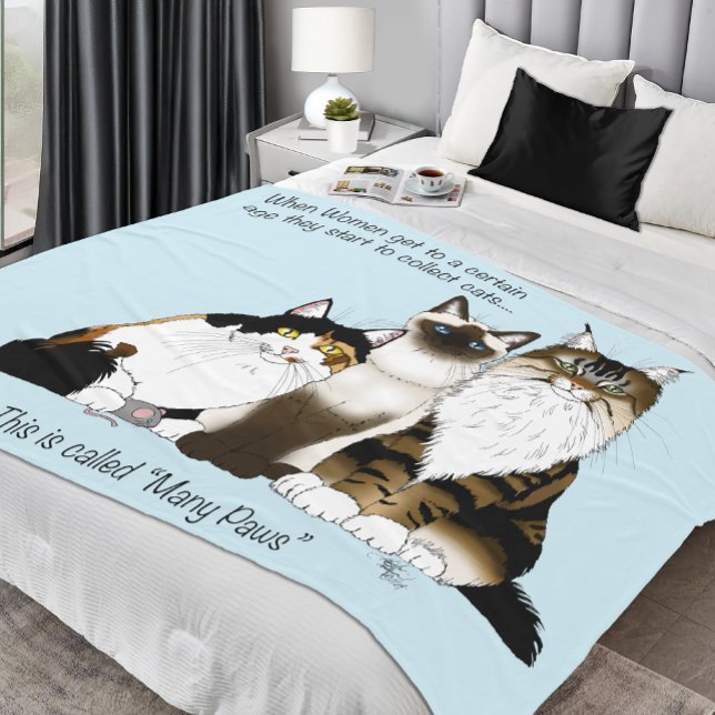 Viele Pfoten Lustige Menopause Katzen Dame Humor B Fleecedecke (Von Creator hochgeladen)
