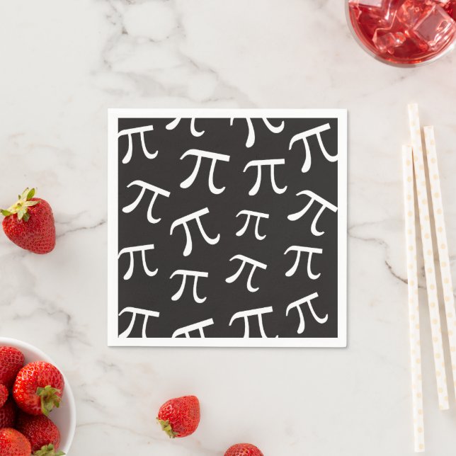 Viele Pi Symbolen Pi Day Mathematik Papier Napkin Serviette (Beispiel)