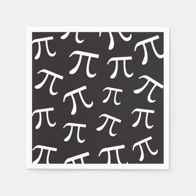 Viele Pi Symbolen Pi Day Mathematik Papier Napkin Serviette (Vorderseite)