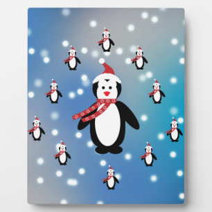 Viele Pinguine Fotoplatte