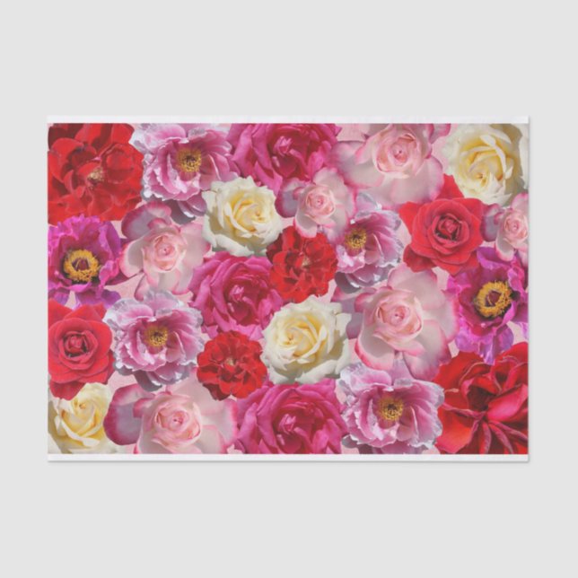 viele Rose Seidenpapier (Vorderseite)