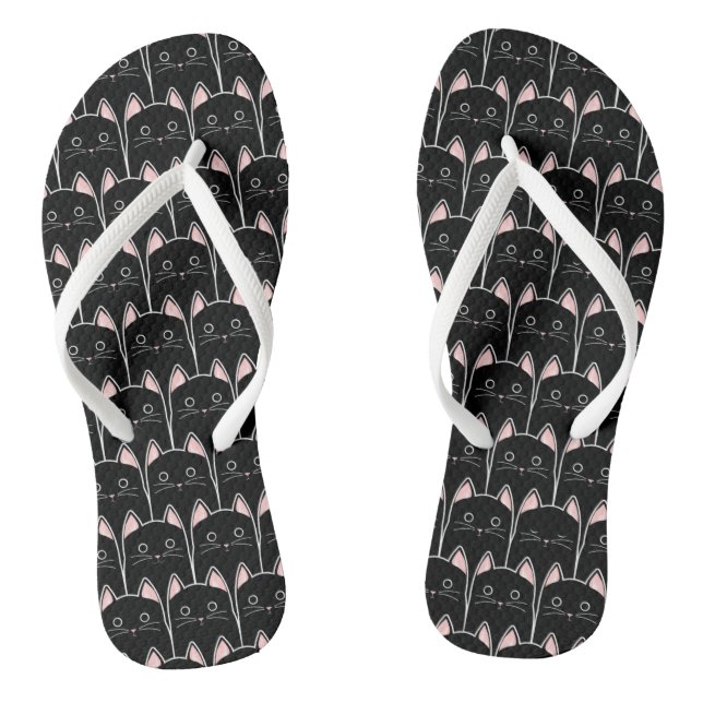 Viele schwarze Katzen Muster Flip Flops (Fußbett)