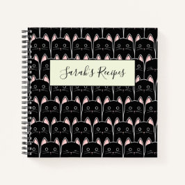 Viele schwarze Katzen Muster Notizbuch