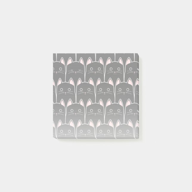 Viele schwarze Katzen Muster Post-it Klebezettel (Vorderseite)