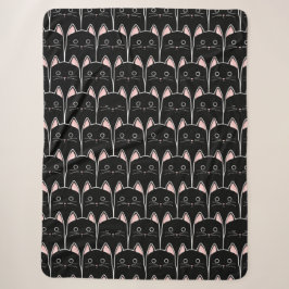 Viele schwarze Katzen Muster Sherpadecke