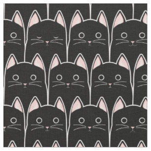 Viele schwarze Katzen Muster Stoff