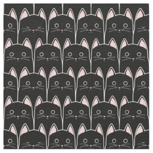 Viele schwarze Katzen Muster Stoff