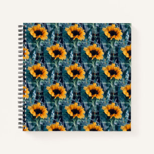 Viele sonnige Sonnenblumen.... Notizbuch