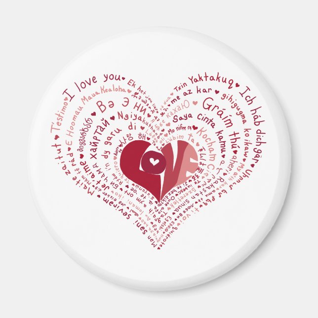 Viele Sprachen der Liebe Magnet (Vorne)