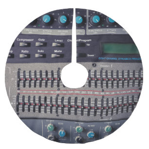 Viele Tasten Sound Mixer Studio Polyester Weihnachtsbaumdecke