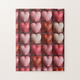 Viele valentinische Herzen in Reihen Hintergrund