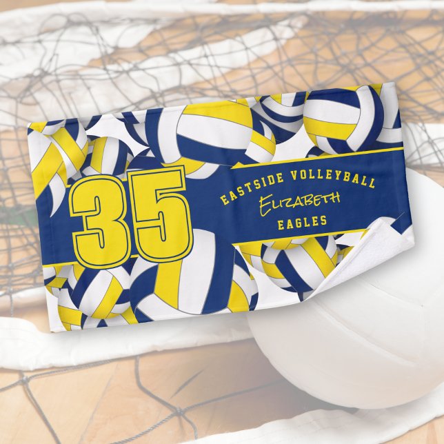 Viele Volleyballs Teamgeist Geschenke blau Gold Handtuch (Von Creator hochgeladen)