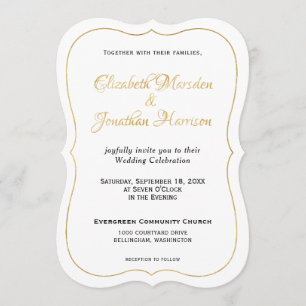 Viele Waters Scripture Elegantes formales Gold-Scr Einladung