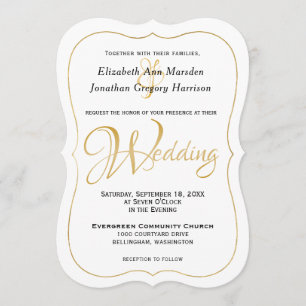 Viele Waters Scripture Elegantes formales Gold-Scr Einladung