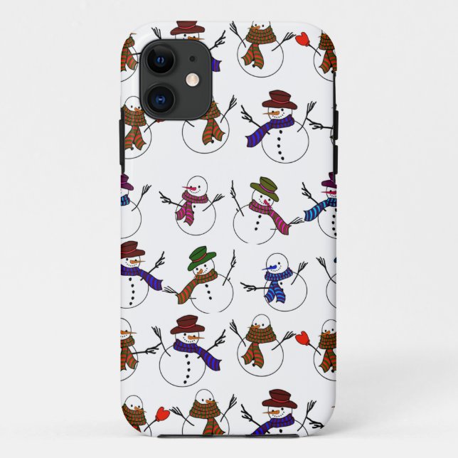 Viele Weihnachts-Cartoon-Snowmen Case-Mate iPhone Hülle (Rückseite)