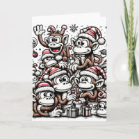 Viele Weihnachtsaffen
