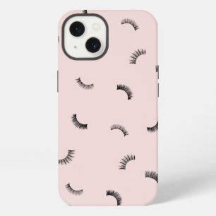 Viele Wimpern Muster Pink/Schwarz iPhone Hülle