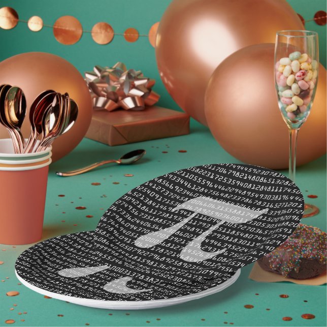 Viele Ziffern der mathematischen Konstanten der Pi Pappteller (Multi)