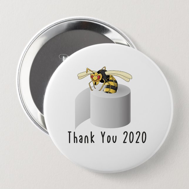 Vielen Dank 2020 Murder Hornet Button (Vorne & Hinten)
