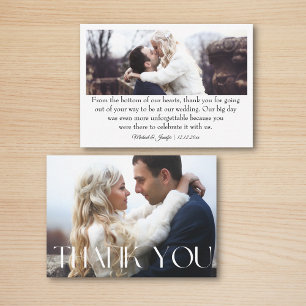 Vielen Dank 2 Fotos White Chic Typografy Hochzeit Mitteilungskarte