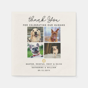 Vielen Dank 4 Haustiere Fotos Wedkin Napkin Serviette