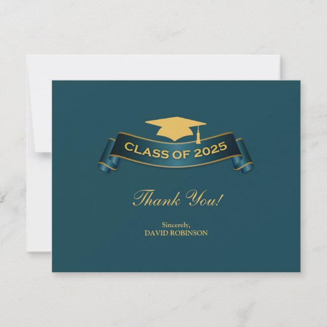 Vielen Dank Abschluss Class of 2025 Card Dankeskarte (Vorderseite)